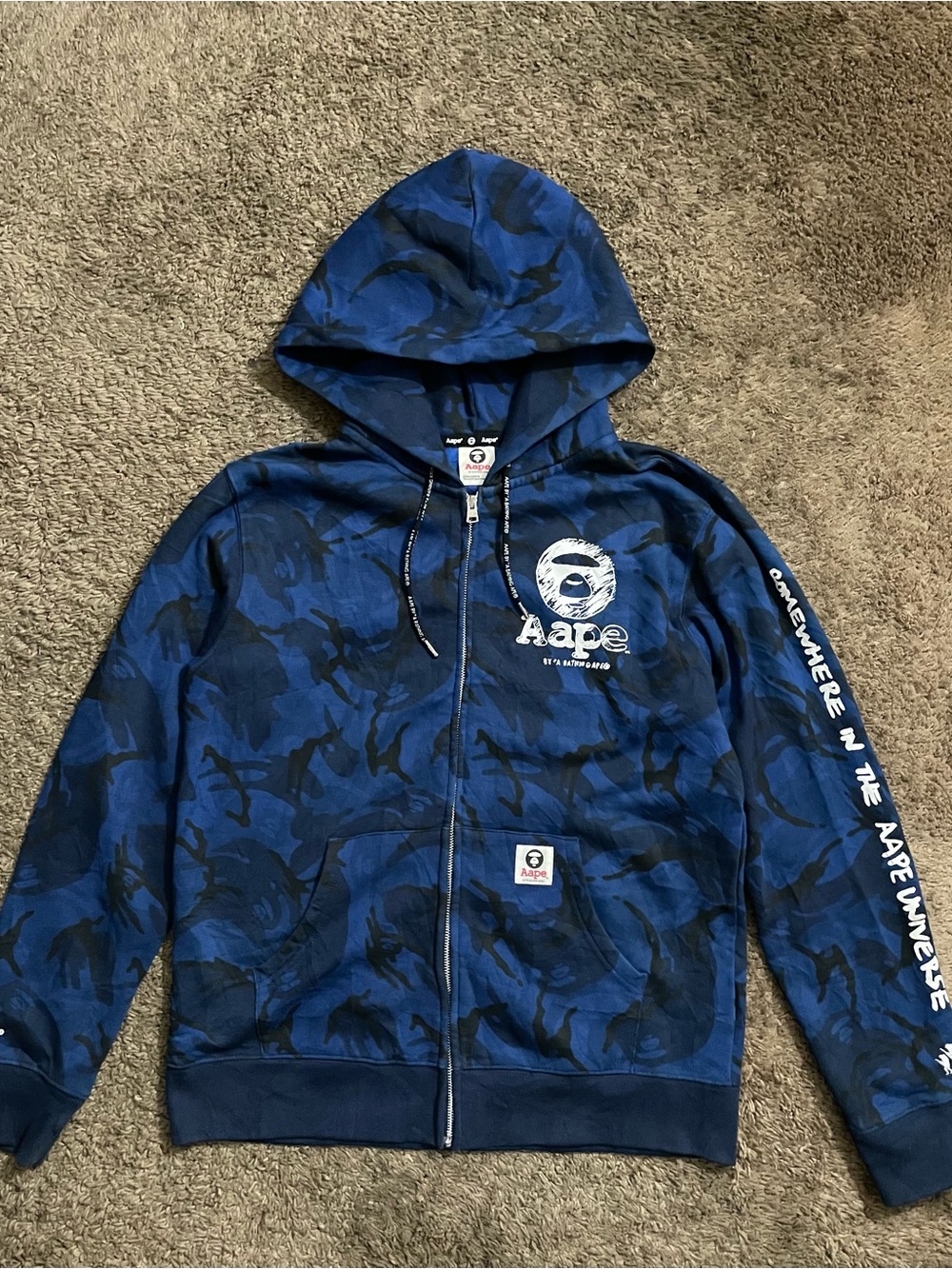 Aape by A Bathing Ape Blue Camo Zip Hoodie